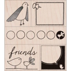 Friendly Birds Rubber Stamp Set