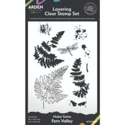 Arden Creative Studio Maker Series Fern Valley 4 In X 6 In Layering Clear Stamp Set